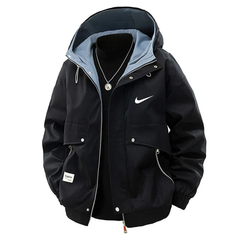 ΝΙΚᎬ - Giacca antivento casual da uomo taglie forti per l'abbigliamento da lavoro