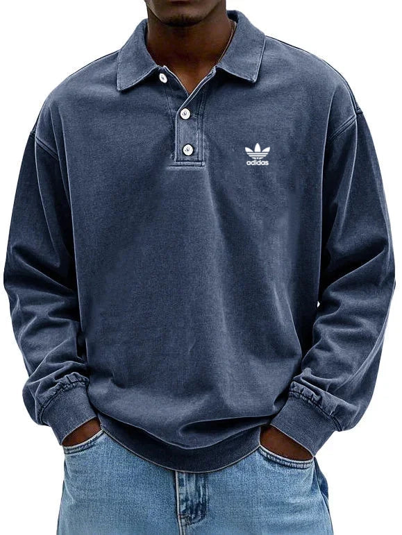 аⅾіⅾаѕ – Polo casual a maniche lunghe da uomo