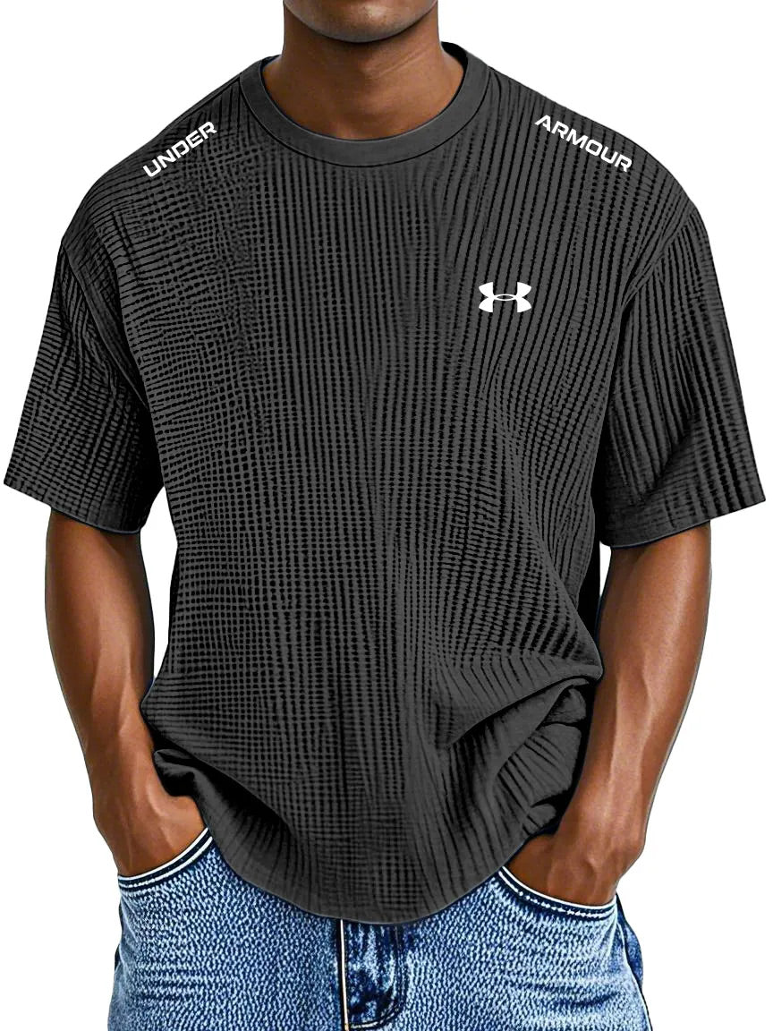 ՍΝᎠΕᏒ ΑᏒᎷОՍᏒ - T-shirt casual con scollo rotondo in rilievo