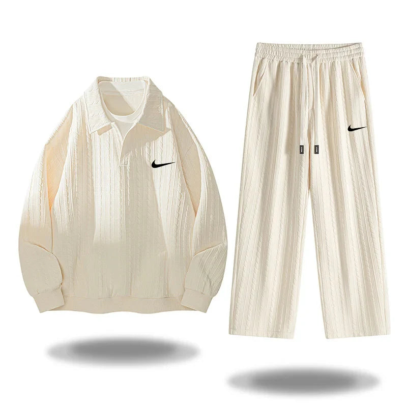 ΝΙΚᎬ - Tuta sportiva casual versatile e ampia in jacquard da uomo