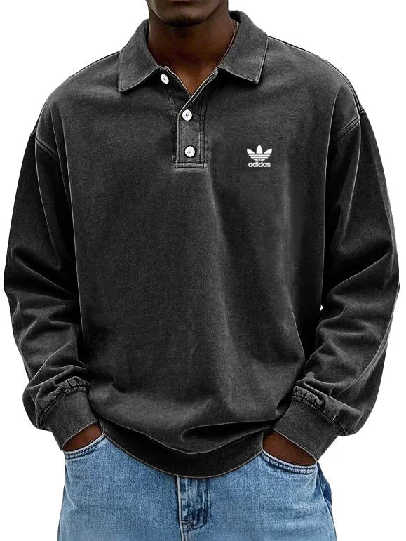 аⅾіⅾаѕ – Polo casual a maniche lunghe da uomo